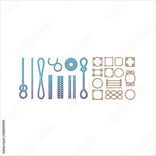 Blue and orange of scissors and tools for crafts and sewing