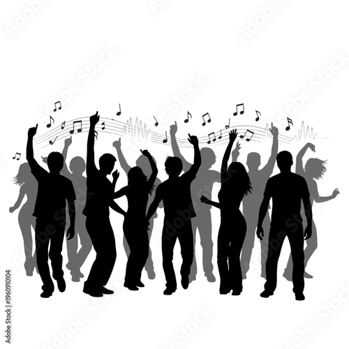 People dancing in a group together.