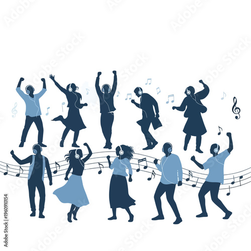 People dancing in joyful celebration together.