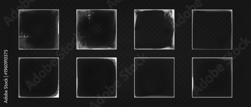 Grunge frame shabby old photo overlay effect, Set of vintage texture frames border torn shabby paper edges, Scratched torn edge.