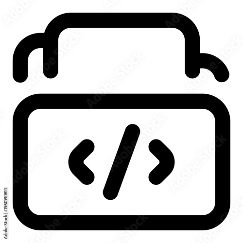 Folder Line Icon Vector, Modern Outline Coding and Programming Symbol for Developer and Web Design Concept