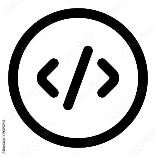 Code Line Icon Vector, Modern Outline Coding and Programming Symbol for Developer and Web Design Concept
