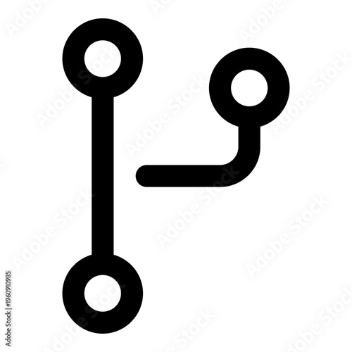 Code Branch Line Icon Vector, Modern Outline Coding and Programming Symbol for Developer and Web Design Concept