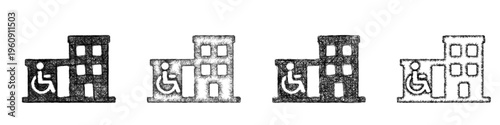 Sketch nursing home icon design set