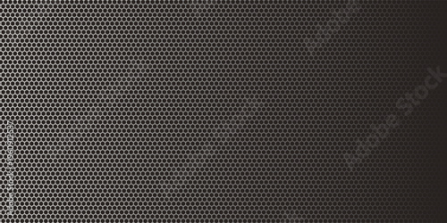 Black Metallic Honeycomb Perforated Grid Texture Background. Eps 10