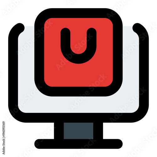 Marketplace Filled Line Icon Vector, Bold Outline Ecommerce and Shopping Symbol for Online Store and Marketplace Concept