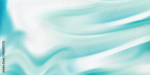 Abstract Teal and White Liquid Marble Background with Elegant Flowing Acrylic Ink Swirls. Modern creative trendy design in vector illustration