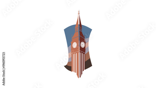 london  landscape, flat vector color illustration