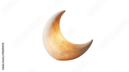 Wallpaper Mural Minimalist ceramic moon lamp soft glow isolated on white background Torontodigital.ca