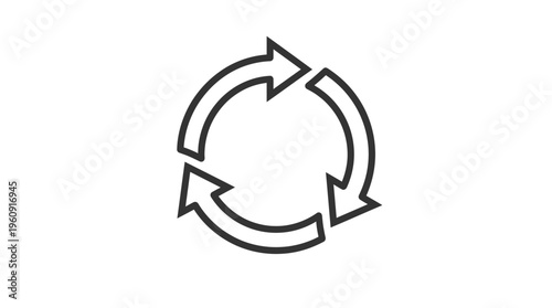 Mandatory Roundabout Entry Traffic Sign Icon, Isolated White Background