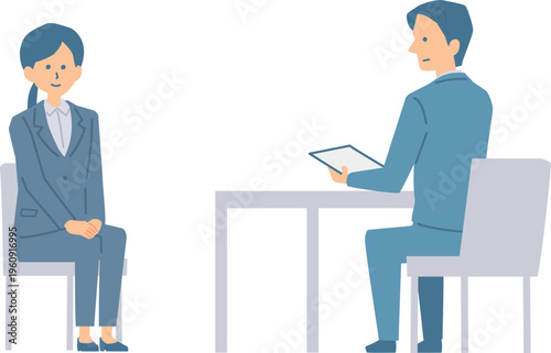 就職面接シーンのイラスト