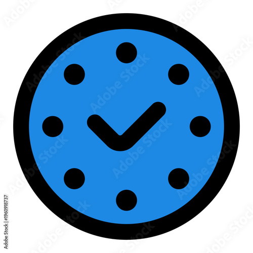 Timing Filled Line Icon Vector, Bold Outline Time and Clock Symbol for Timer, Schedule, and Productivity Concept