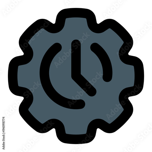 Time Management Filled Line Icon Vector, Bold Outline Time and Clock Symbol for Timer, Schedule, and Productivity Concept