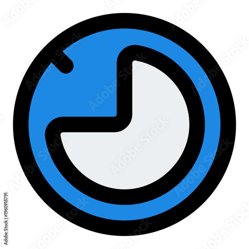 Three Quarters Filled Line Icon Vector, Bold Outline Time and Clock Symbol for Timer, Schedule, and Productivity Concept