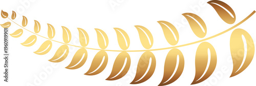 Award gold laurel branch. Laurel Leadership wreath. Sports emblem of winner. Golden olive branch as symbol of victory. Graduation frame. Vector Illustration EPS 10.