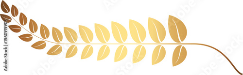 Award gold laurel branch. Laurel Leadership wreath. Sports emblem of winner. Golden olive branch as symbol of victory. Graduation frame. Vector Illustration EPS 10.