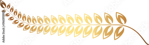 Award gold laurel branch. Laurel Leadership wreath. Sports emblem of winner. Golden olive branch as symbol of victory. Graduation frame. Vector Illustration EPS 10.
