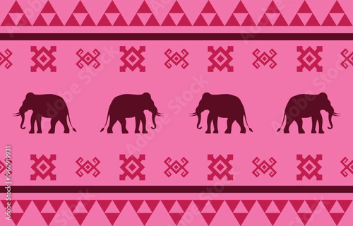 Seamless elephant pattern vector in simple cartoon style, ideal for kids fabric, nursery wallpaper, souvenir design, and textile prints. drew this by myself, It's not AI generate