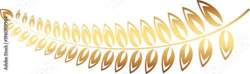 Award gold laurel branch. Laurel Leadership wreath. Sports emblem of winner. Golden olive branch as symbol of victory. Graduation frame. Vector Illustration EPS 10.