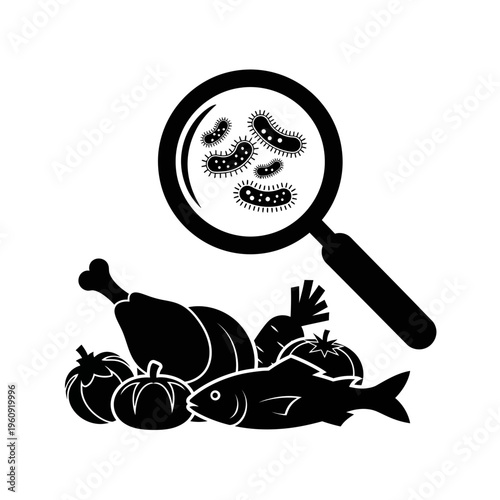 Food Safety Inspection Magnifying Glass.