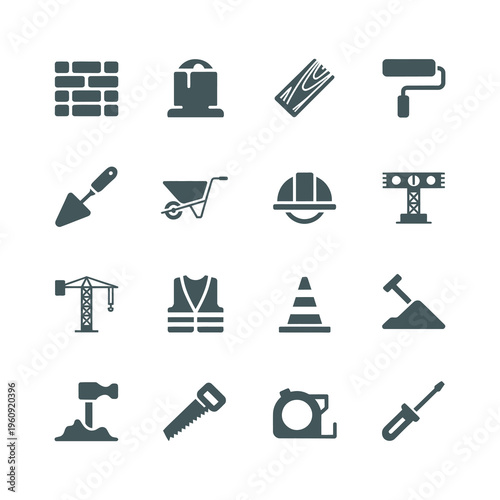 Home Repair Handyman Construction and DIY Tool Icon Set