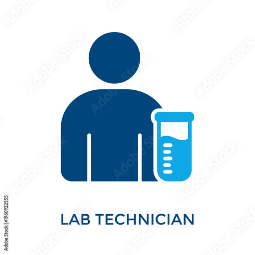 Lab Technician Icon Dual Tone Style. Vector Illustration For Graphic Design