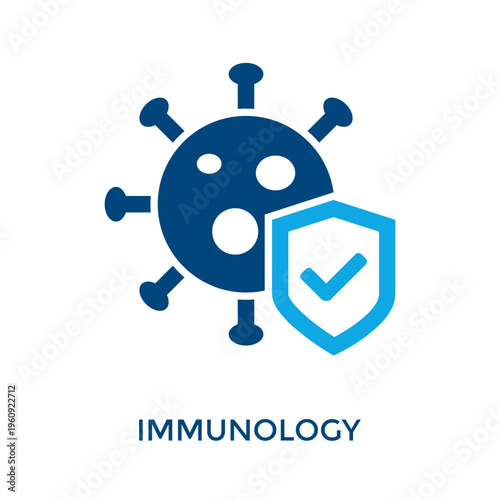 Immunology Icon Dual Tone Style. Vector Illustration For Graphic Design