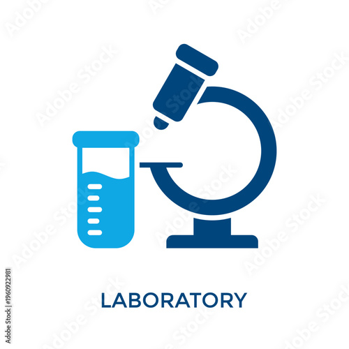 Laboratory Icon Dual Tone Style. Vector Illustration For Graphic Design