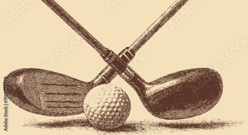Close-up vector illustration of a golf club and a golf ball. This vector illustration can be used in any size you like for advertising, logos, and other work.