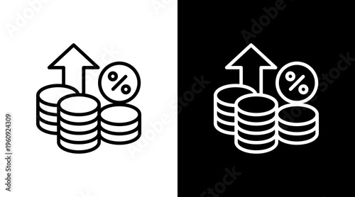 Interest Rate White Icon Set Design