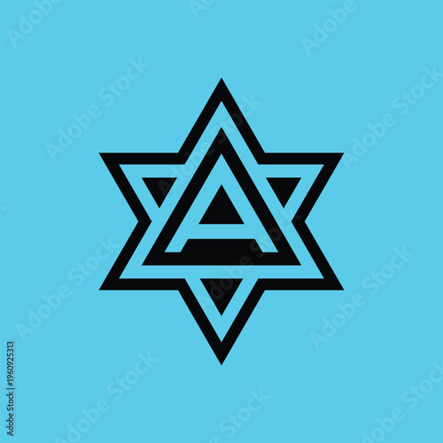 Letter A Star Logo Design symbol Graphic Vector
