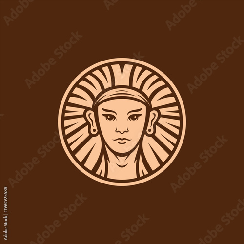 Chief Ethnic Mascot Logo Design symbol Graphic Vector