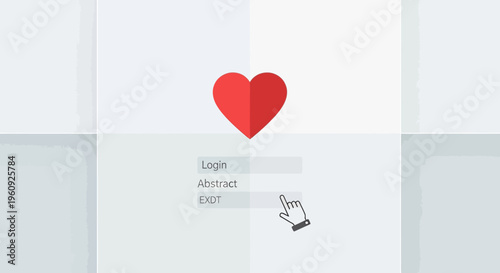 Red Heart Icon on Login Screen with Cursor