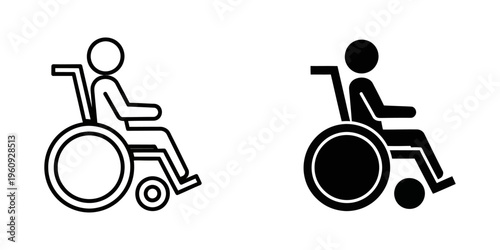 disabled person in wheelchair accessibility and mobility flat design vector illustration