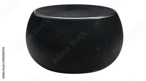 Modern Bluetooth speaker with mesh design isolated on white background