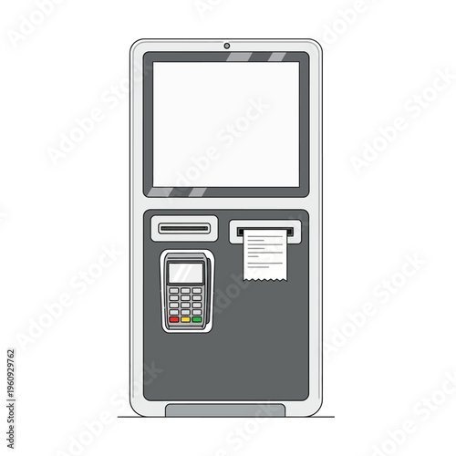 Ticketing Machine with Screen and Keypad.