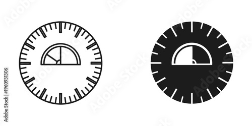 minimalist clock face with moon phase vector illustration flat design