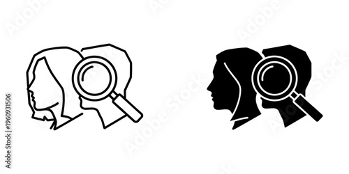 person searching with magnifying glass flat design vector illustration