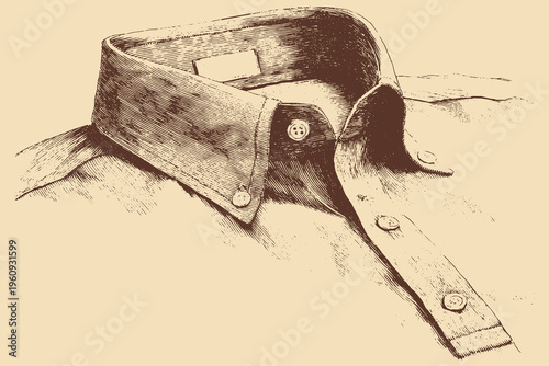 Hand-drawn vector illustration of a shirt. This vector illustration can be used in any size you like for advertising, logos, and other work.