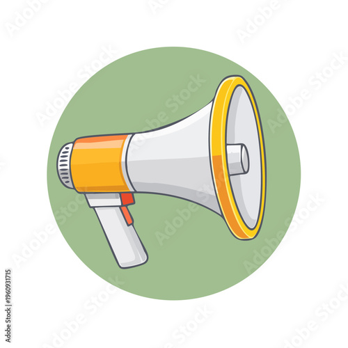 Modern Megaphone Illustration Announcing News or Information