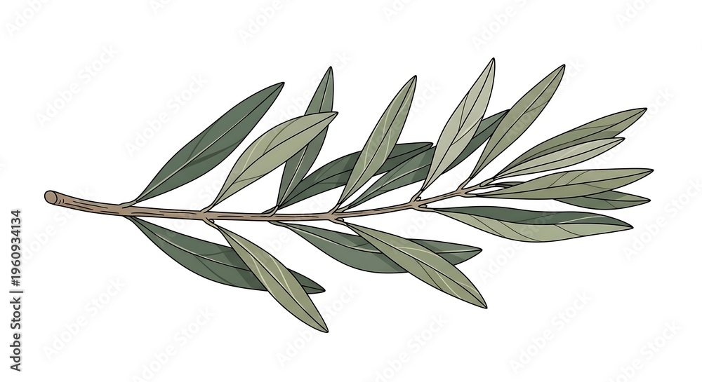Obraz premium Olive branch illustration