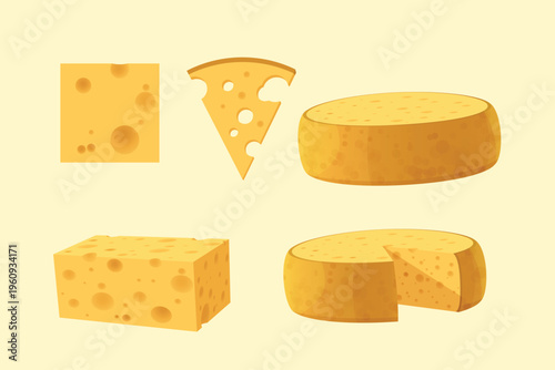 a cheese shapes set on light back