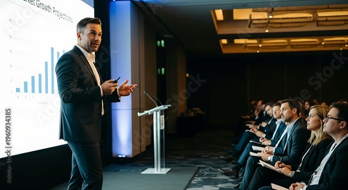 Business Presentation - A Professional Speaker Addressing Audience.
