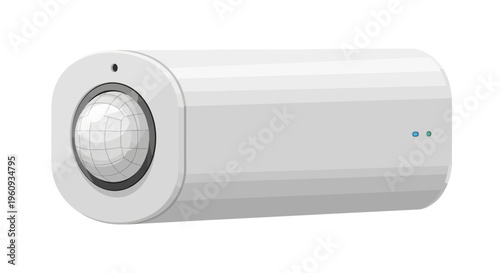 White Cylindrical Motion Detector Sensor Device.