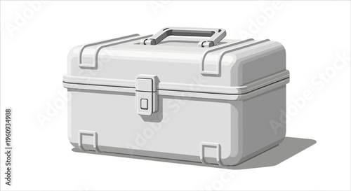 Metal Suitcase Container with Latches and Handle.