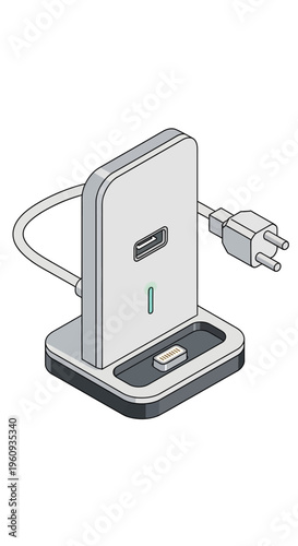 Wireless Phone Charging Station with Cable.