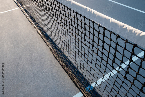 Early Morning Sun Shine Across a Pickleball Court