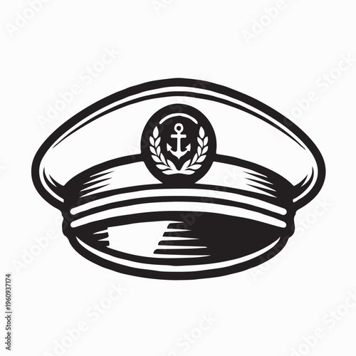 Marine Captain Hat And Nautical Sailor Cap Vector Illustration