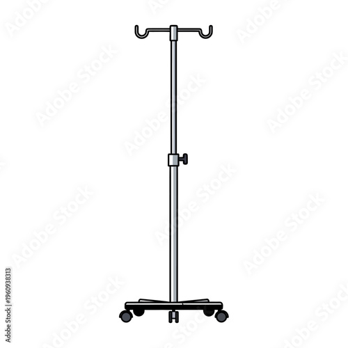 Medical IV Pole Stand on Wheels.