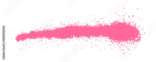 Thick Pink Aerosol Spray Paint Stroke Featuring Artistic Drips and Gritty Graffiti Splatter Effect.